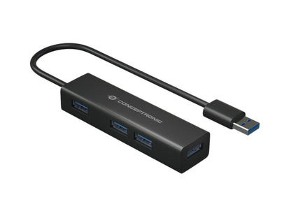 Conceptronic - HUBBIES06B hub de interfaz USB 3.2 Gen 1 (3.1 Gen 1) Type-A 5000 Mbit/s Negro