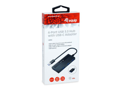 Equip - 128956 hub de interfaz USB 3.2 Gen 1 (3.1 Gen 1) Type-A 5000 Mbit/s Negro