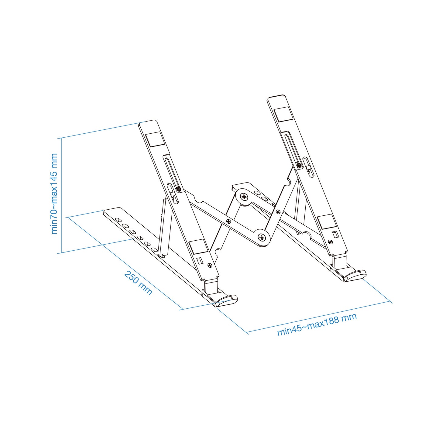 TooQ - TQLRS0033-AL soporte para ordenador portátil Soporte para ordenador portátil y tableta Plata 38 1 cm (15")