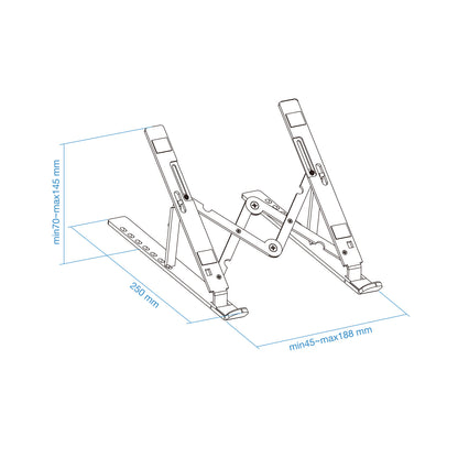 TooQ - TQLRS0033-AL soporte para ordenador portátil Soporte para ordenador portátil y tableta Plata 38 1 cm (15")