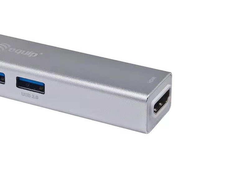 Equip - 133480 base para portátil y replicador de puertos USB 3.2 Gen 1 (3.1 Gen 1) Type-C Plata