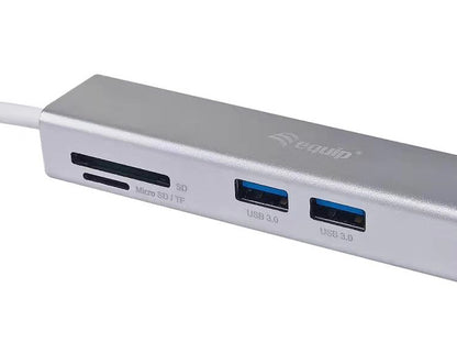 Equip - 133480 base para portátil y replicador de puertos USB 3.2 Gen 1 (3.1 Gen 1) Type-C Plata