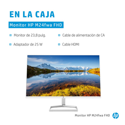 HP - M24fwa pantalla para PC 60 5 cm (23.8") 1920 x 1080 Pixeles Full HD LCD Plata  Blanco