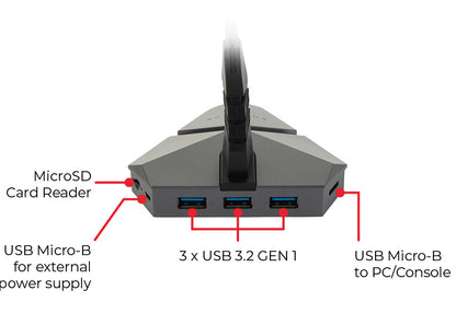 Verbatim - VERBATIM SOPORTE PARA EL CABLE DEL RATÓN SUREFIRE GAMING AXIS BUNGEE HUB