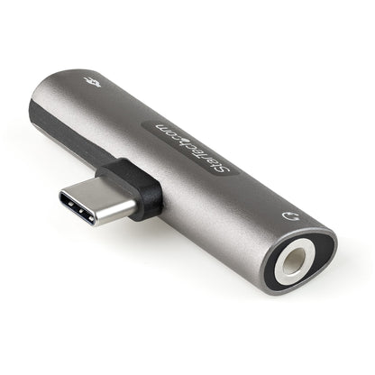 StarTech.com - Adaptador de Audio y Carga USB-C - Adaptador de Audio USB Tipo C con Salida TRRS de 3 5mm para Auriculares con Micrófono y Pass Through de 60W USBC para Cargador