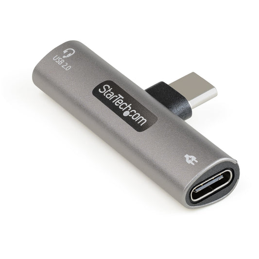 StarTech.com - Adaptador de Audio y Carga USB-C - Adaptador de Audio USB Tipo C con USB-C para Auriculares con Micrófono y Pass Through de 60W USBC para Cargador