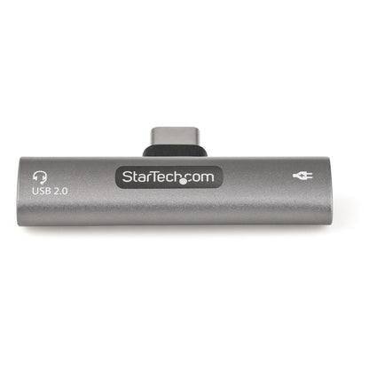 StarTech.com - Adaptador de Audio y Carga USB-C - Adaptador de Audio USB Tipo C con USB-C para Auriculares con Micrófono y Pass Through de 60W USBC para Cargador