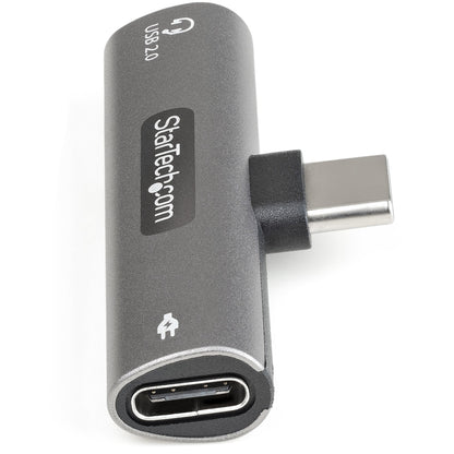 StarTech.com - Adaptador de Audio y Carga USB-C - Adaptador de Audio USB Tipo C con USB-C para Auriculares con Micrófono y Pass Through de 60W USBC para Cargador