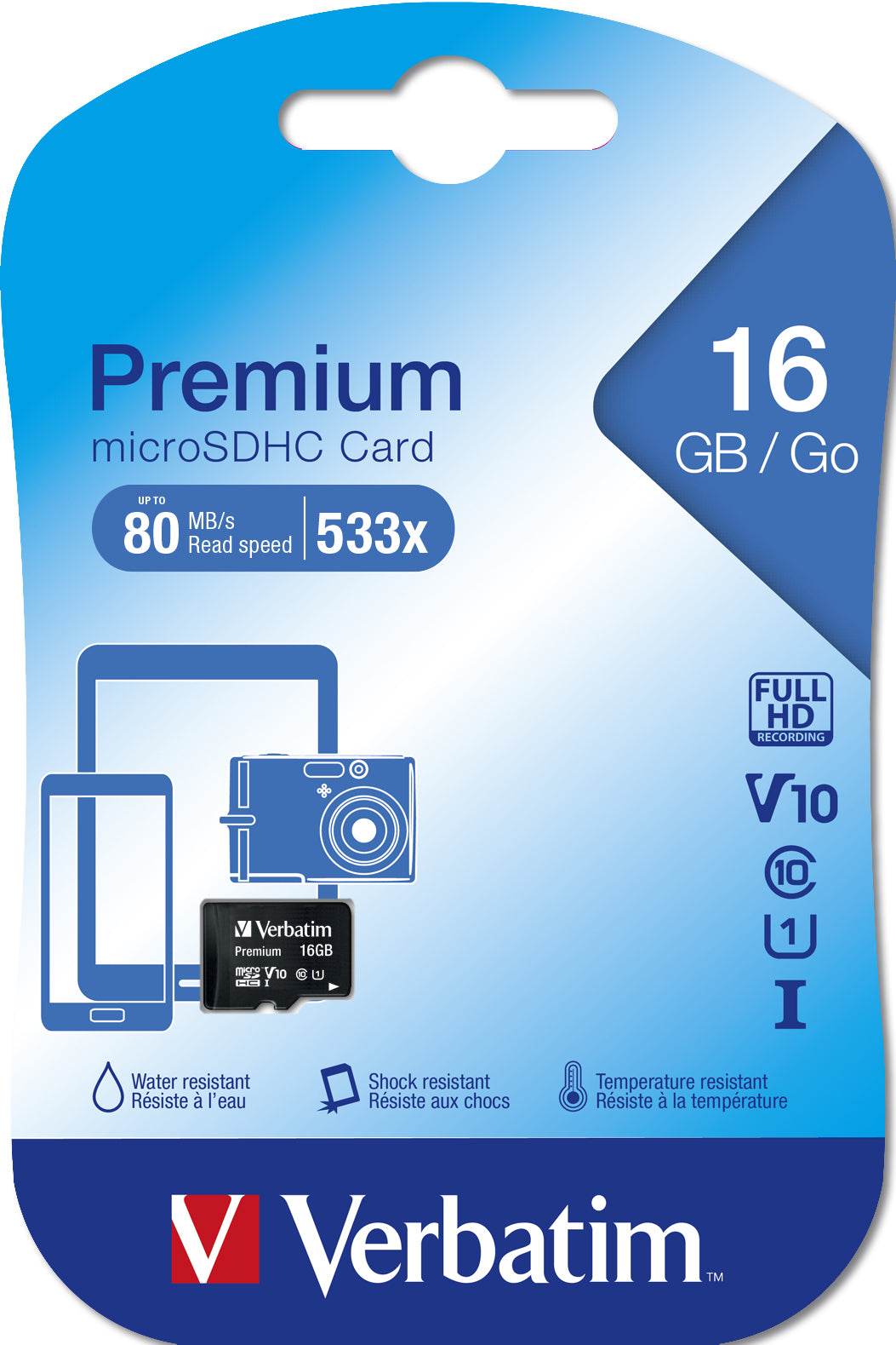 Verbatim - Premium 16 GB MicroSDHC Clase 10