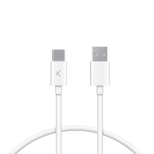 Ksix - Cable de carga y datos USB-A a USB-C 12 W  1 m  Blanco