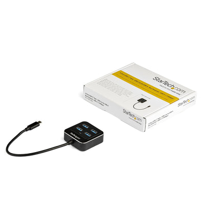 StarTech.com - Hub Concentrador USB C de 4 Puertos - Ladrón USB Tipo C a 4 Puertos USB A - Hub USB Tipo C USB 3.2 Gen 2 de 10Gbps - Alimentado por el Bus - Hub Compacto USB-C a USB para Portátil - de Aluminio