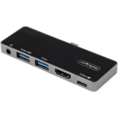 StarTech.com - Adaptador Multipuertos USB C a HDMI 2.0 de 4K 60Hz - Entrega de Alimentación PD de 100W Pass Through - Hub USB 3.0 de 3 Puertos - Audio - Mini Docking Station USB Tipo C Portátil de Viaje