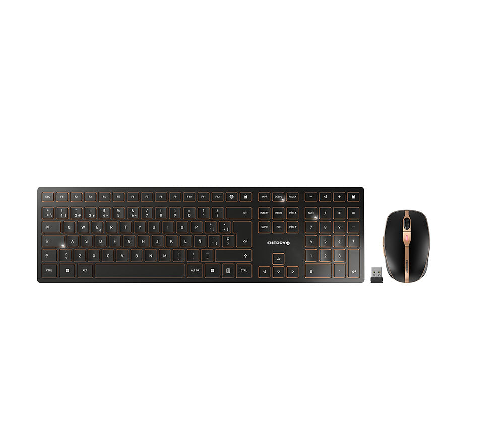 CHERRY - DW 9100 SLIM teclado Ratón incluido Universal RF Wireless + Bluetooth QWERTY Español Negro