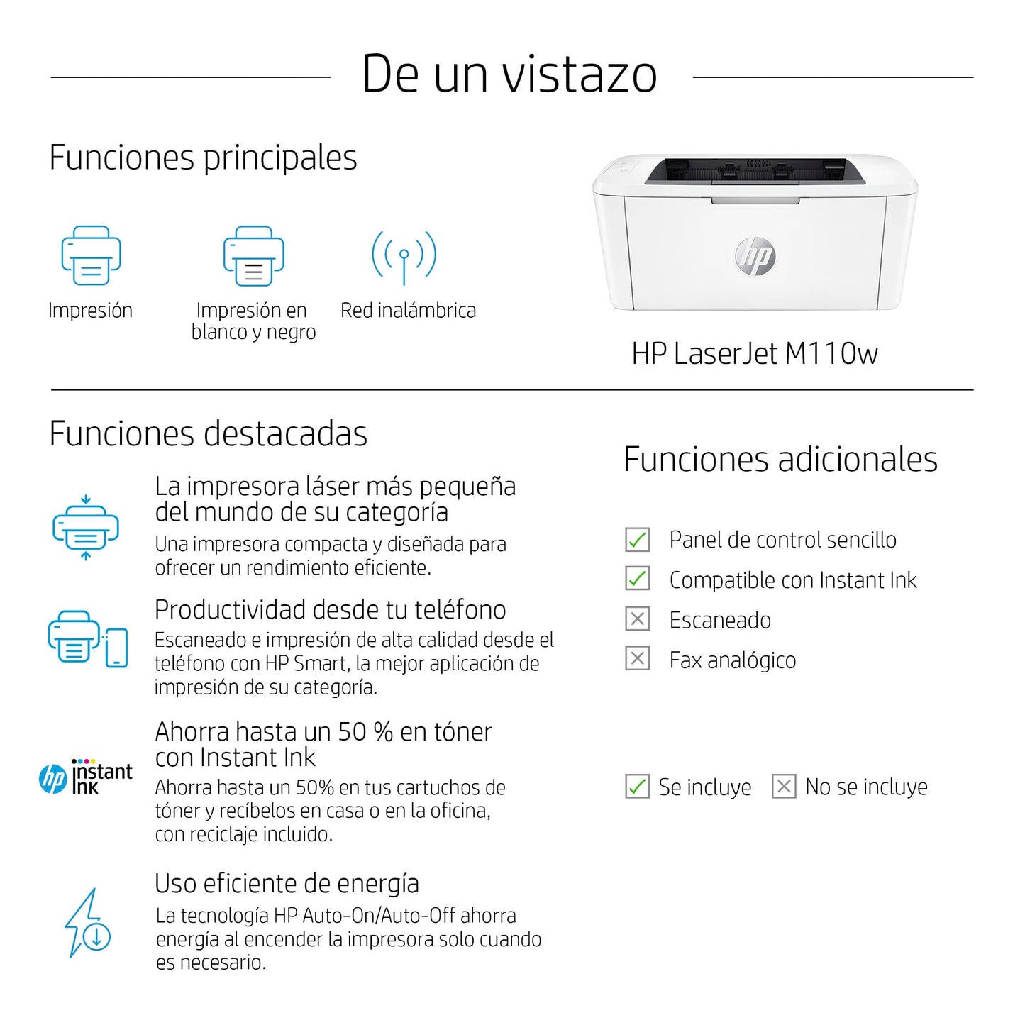 HP - LaserJet Impresora M110w