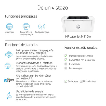 HP - LaserJet Impresora M110w