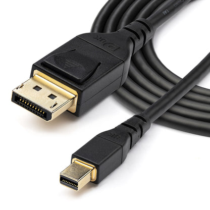 StarTech.com - Cable Adaptador de 2m Mini DisplayPort a DisplayPort 1.4 Certificado por VESA - HDR de 8K 60Hz HBR3 - Cable mDP a Super UHD a DP 1.4 - Ultra HD 4K 120Hz - Cable de Vídeo para Monitor