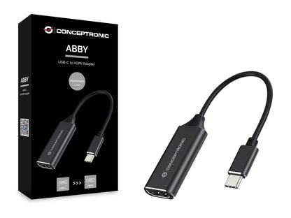 Conceptronic - ABBY03B adaptador de cable de vídeo HDMI tipo A (Estándar) USB Tipo C Negro