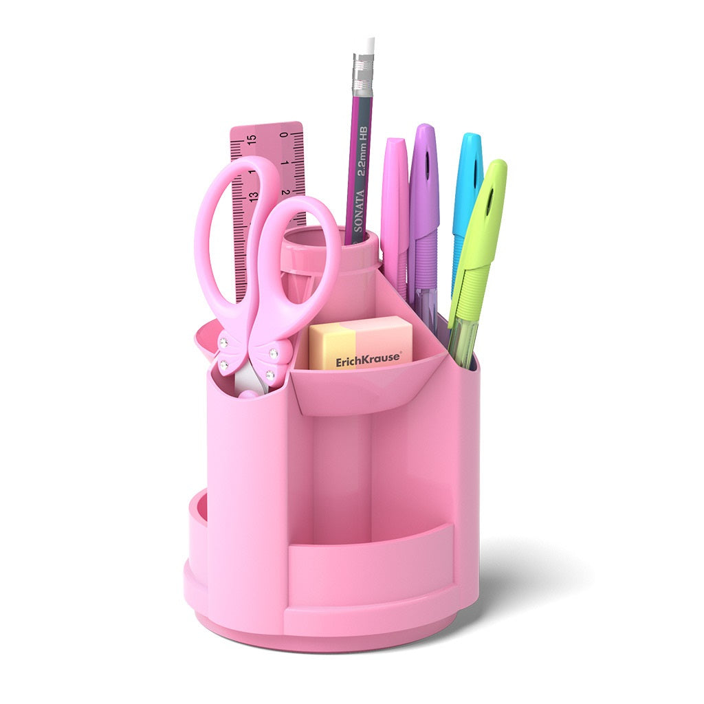 ErichKrause - Mini Desk porta lápices Plástico Rosa