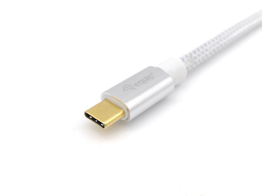 Equip - 128356 cable USB USB 3.2 Gen 2 (3.1 Gen 2) 1 m USB C Plata  Blanco