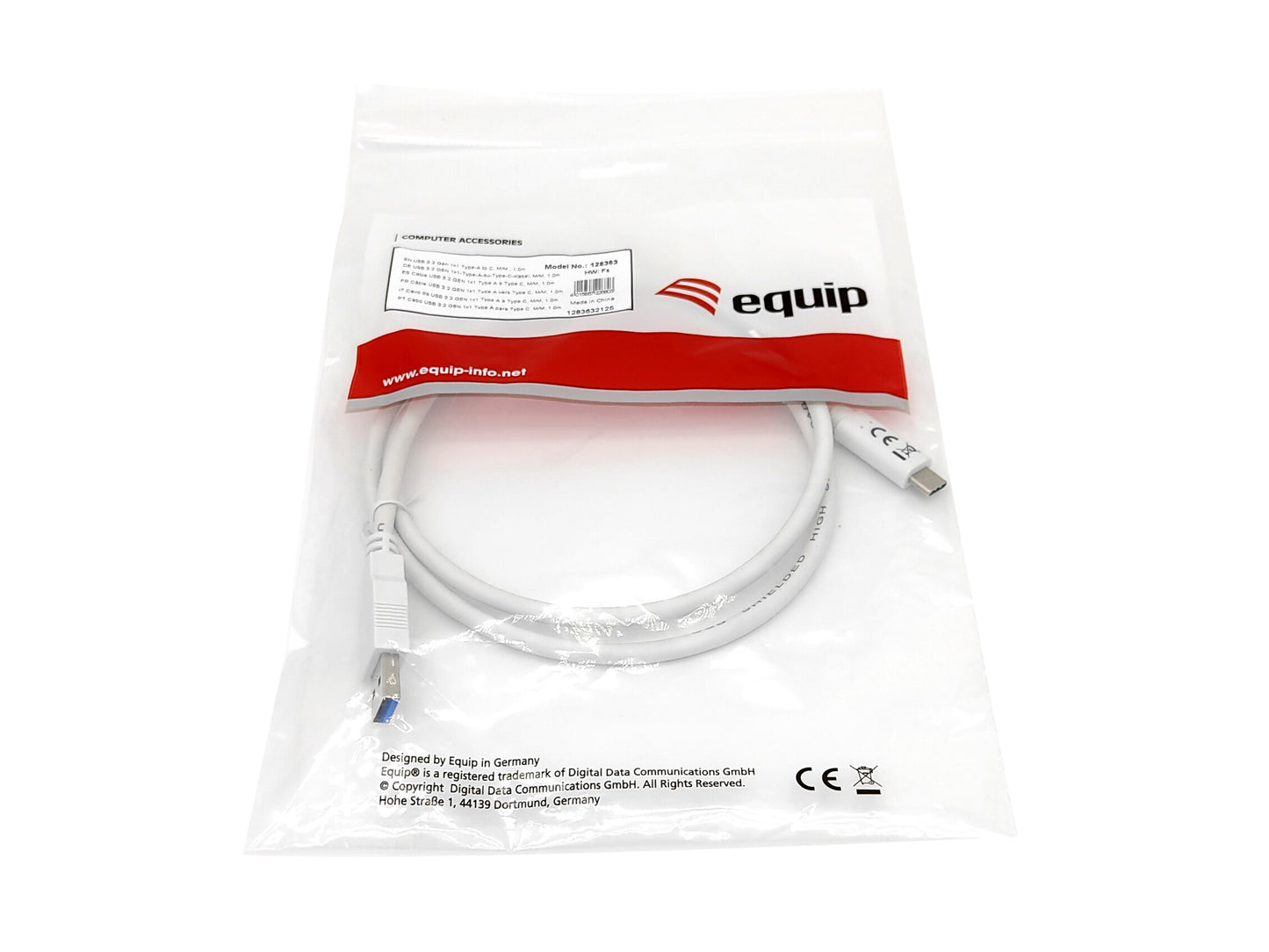 Equip - 128364 cable USB USB 3.2 Gen 1 (3.1 Gen 1) 1 m USB A USB C Blanco