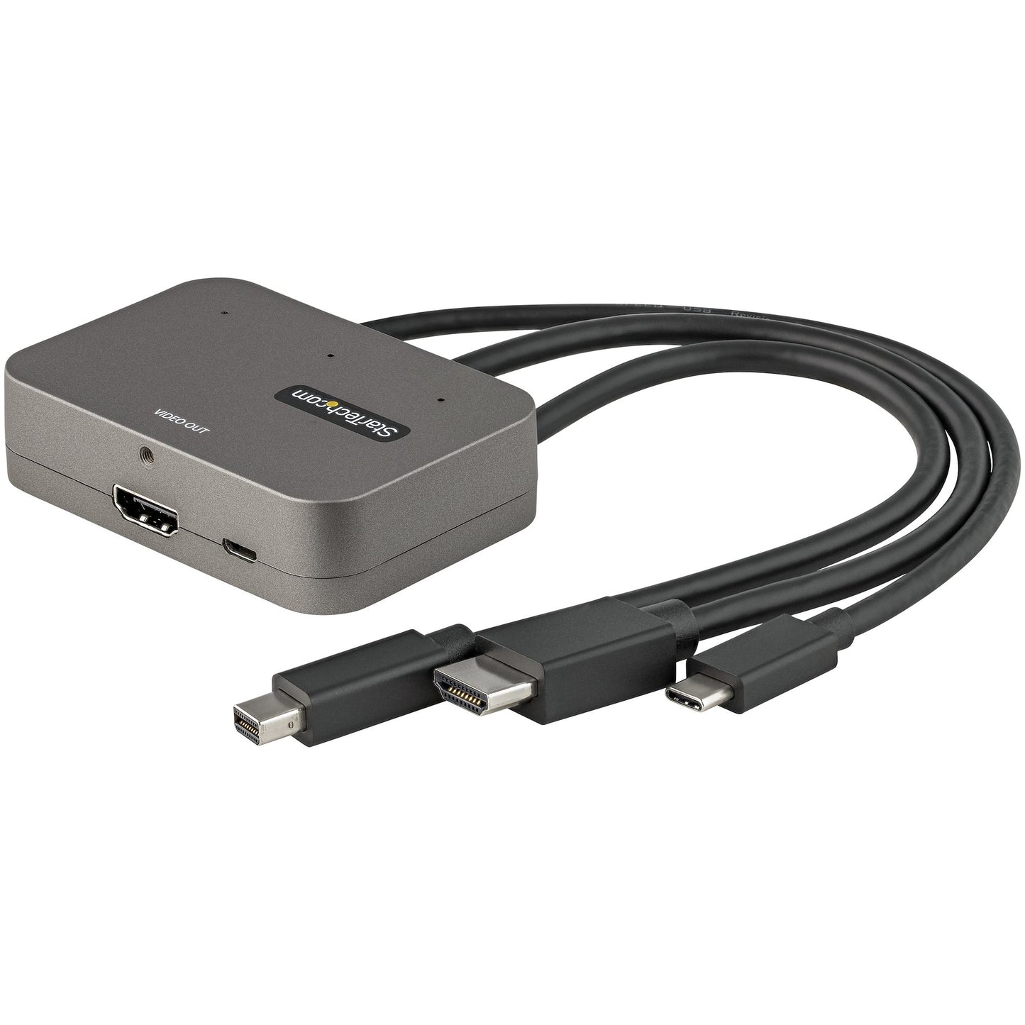 StarTech.com - Adaptador Multipuertos 3 en 1 a HDMI - Conversor USB-C HDMI o Mini DisplayPort a HDMI 4K de 60Hz para Salas de Conferencias - Adaptador Convertidor de Vídeo USB-C Mini DisplayPort HDMI a HDMI