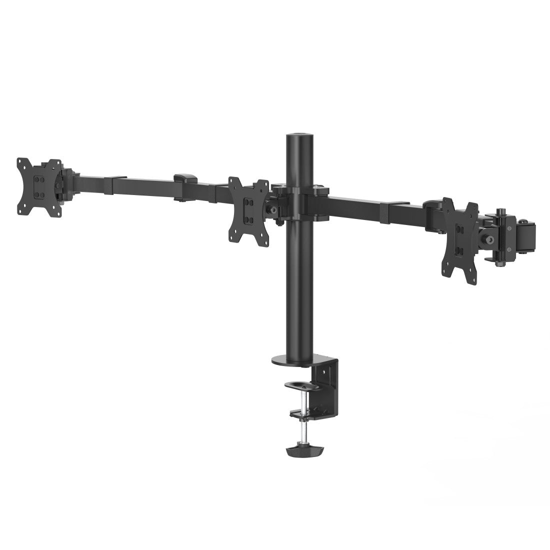 Hama - Soporte para 3 Monitores de 13" a 27" (VESA 75x75-100x100  Inclinación +25°/-25°  Giro 180°  hasta 7kg  Ajustable en Altura)  Color Negro