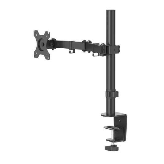 Hama - Soporte Monitor de 13" a 32" con 1 Brazo (VESA 75x75-100x100 Inclinación +45°/-45° Giro 180° hasta 10kg Ajustable en Altura) Color Negro