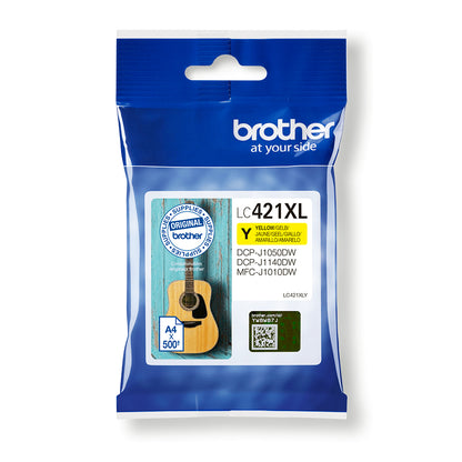 Brother LC-421XLY cartucho de tinta 1 pieza(s) Original Alto rendimiento (XL) Amarillo