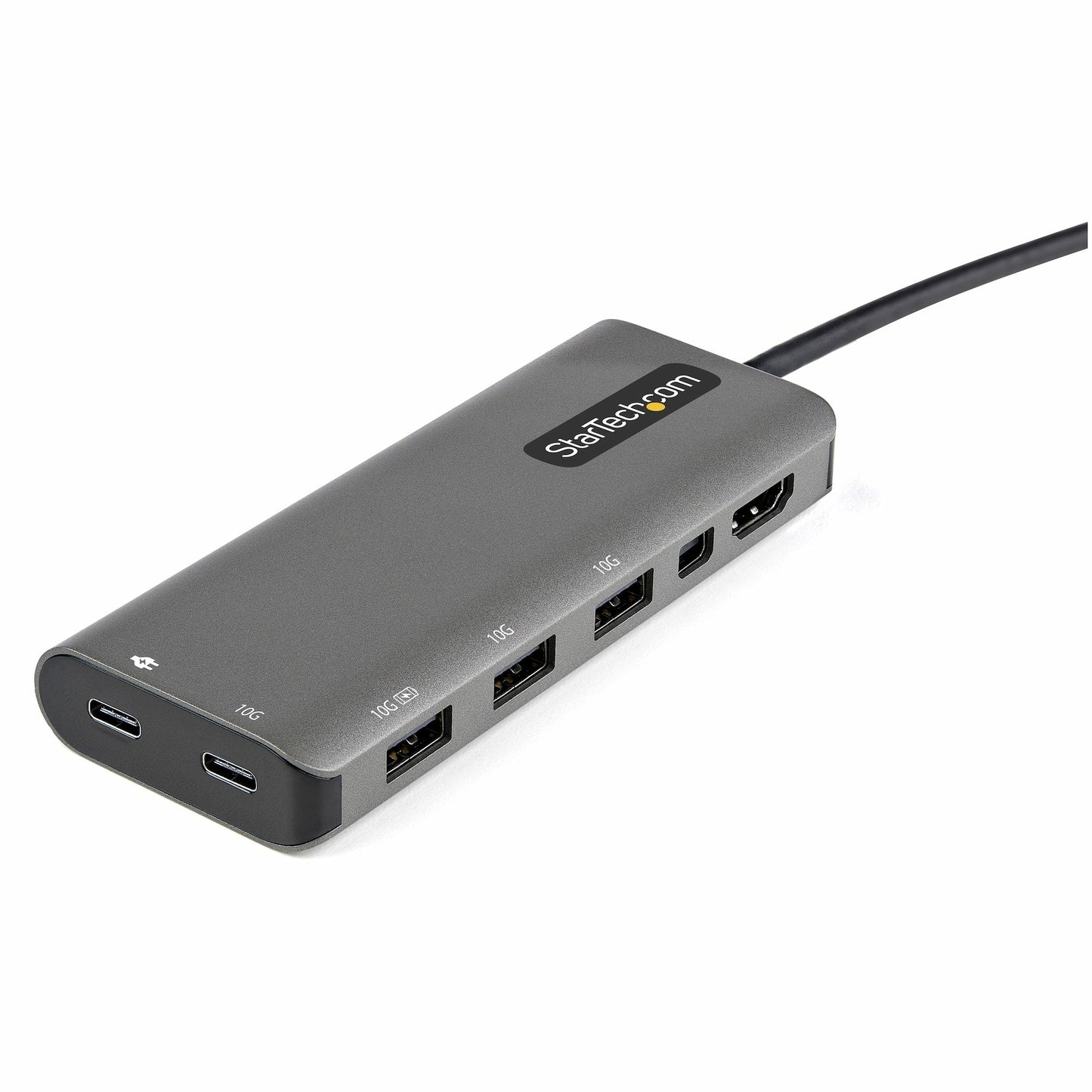 StarTech.com - Adaptador Multipuertos USB-C - Docking Station USB Tipo C a HDMI o Mini DisplayPort 4K60 - Replicador de Puertos USBC PD 100W - Hub USB 4 Puertos - Red - con Cable Incorporado de 30cm