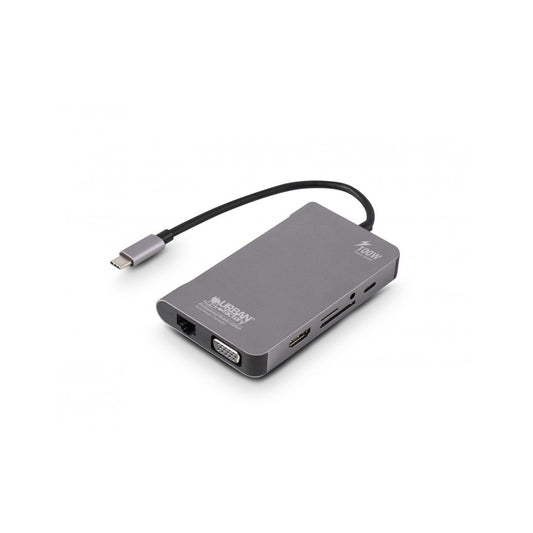 Urban Factory - TCM16UF base para portátil y replicador de puertos Alámbrico USB 3.2 Gen 1 (3.1 Gen 1) Type-C Gris