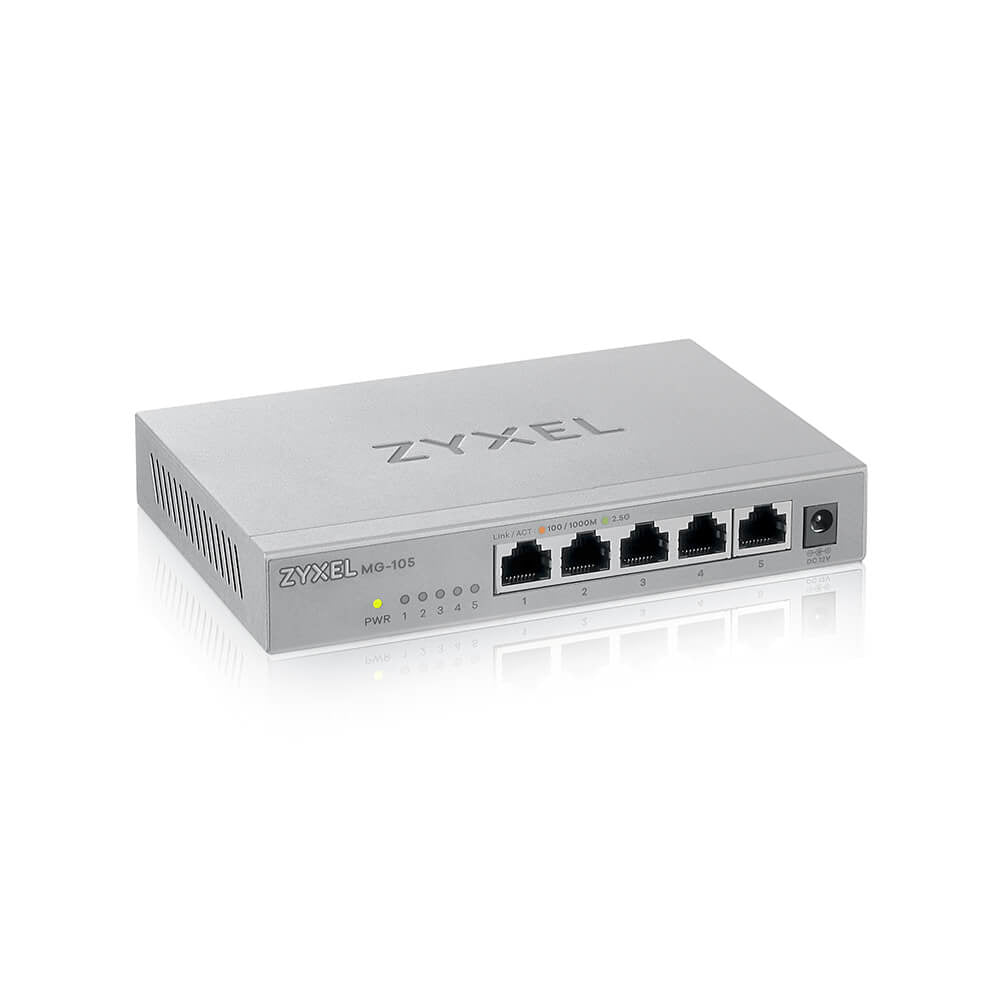 Zyxel - MG-105 No administrado 2.5G Ethernet (100/1000/2500) Acero