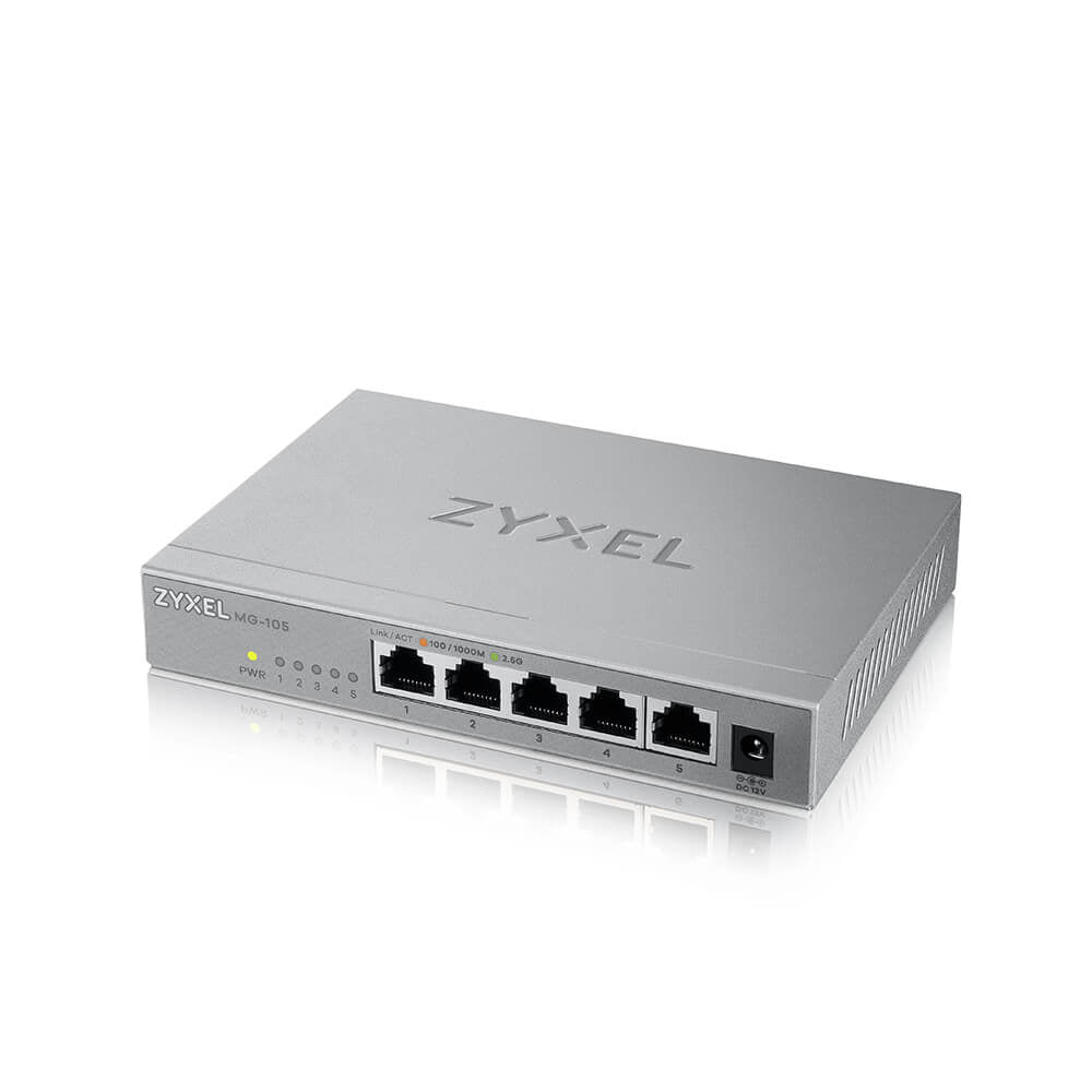 Zyxel - MG-105 No administrado 2.5G Ethernet (100/1000/2500) Acero