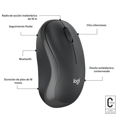 Logitech - M240 ratón Ambidextro Viajes Bluetooth