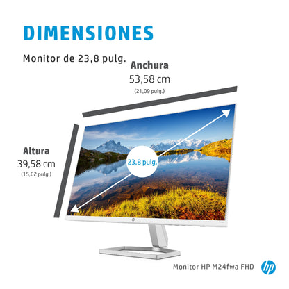 HP - M24fwa pantalla para PC 60 5 cm (23.8") 1920 x 1080 Pixeles Full HD LCD Plata  Blanco