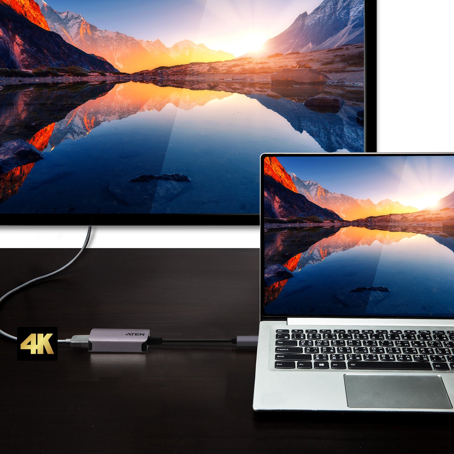 ATEN - Adaptador de USB-C a 4K HDMI