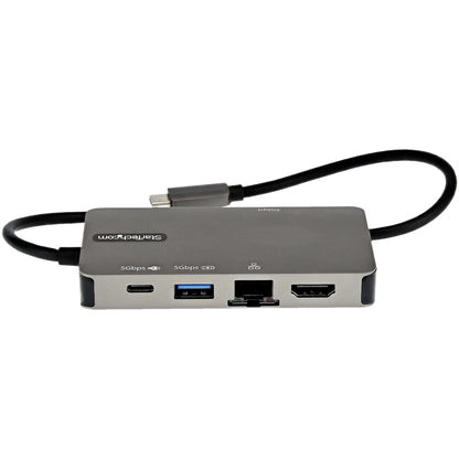 StarTech.com - Adaptador Multipuertos USB-C - Docking Station USB Tipo C a HDMI 4K30 o VGA 1080p - Replicador de Puertos USBC PD de 100W - Hub USB de 3 Puertos - Red - con Cable Incorporado de 30cm