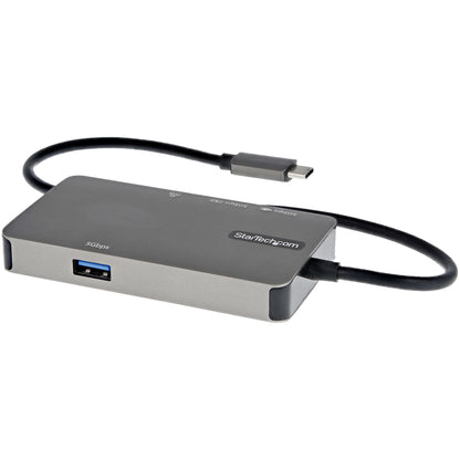 StarTech.com - Adaptador Multipuertos USB-C - Docking Station USB Tipo C a HDMI 4K30 o VGA 1080p - Replicador de Puertos USBC PD de 100W - Hub USB de 3 Puertos - Red - con Cable Incorporado de 30cm