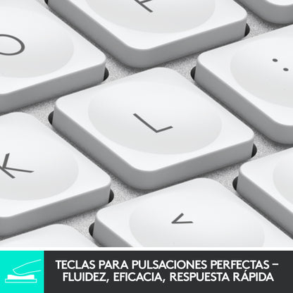 Logitech - MX Keys Mini For Mac Minimalist Wireless Illuminated Keyboard teclado Universal Bluetooth QWERTY Español Gris