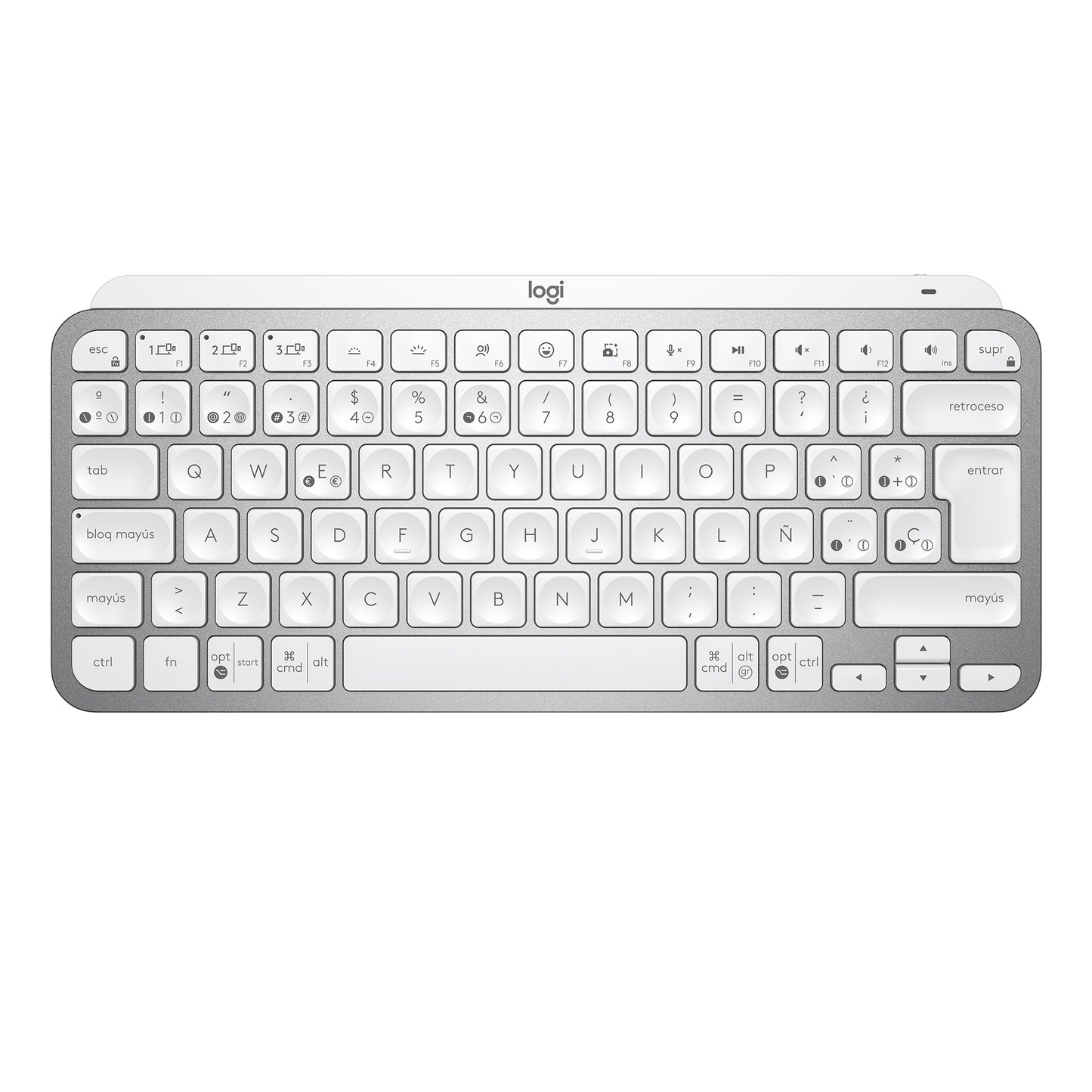 Logitech - MX Keys Mini teclado Oficina RF Wireless + Bluetooth QWERTY Español Gris