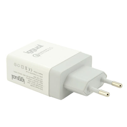 iggual - Cargador 2xUSB carga rápida QC3.0 30W