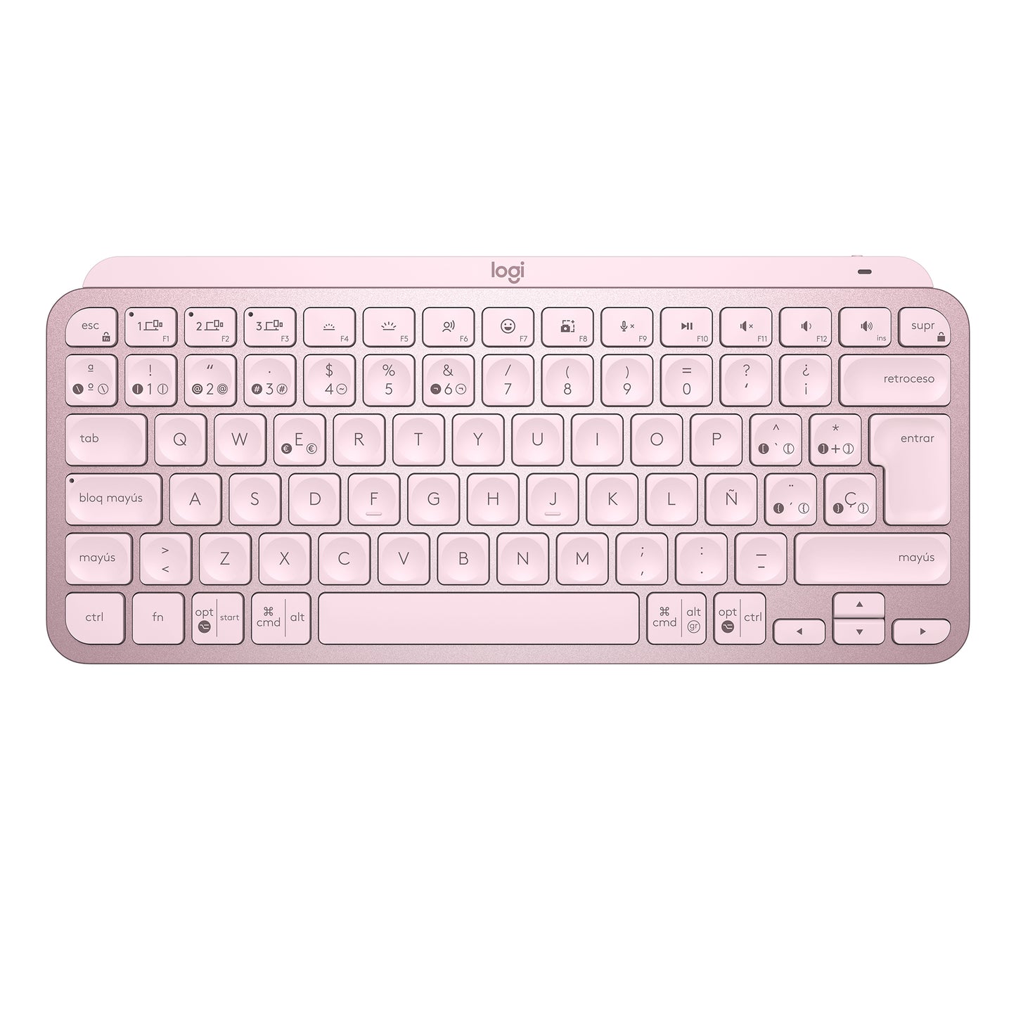 Logitech - MX Keys Mini teclado Oficina RF Wireless + Bluetooth QWERTY Español Rosa