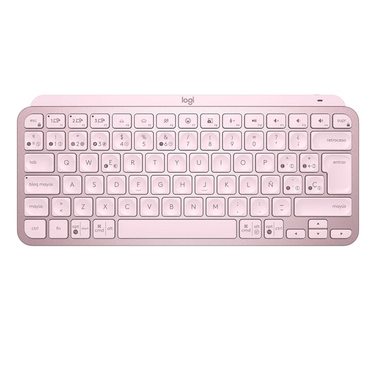 Logitech - MX Keys Mini teclado Oficina RF Wireless + Bluetooth QWERTY Español Rosa