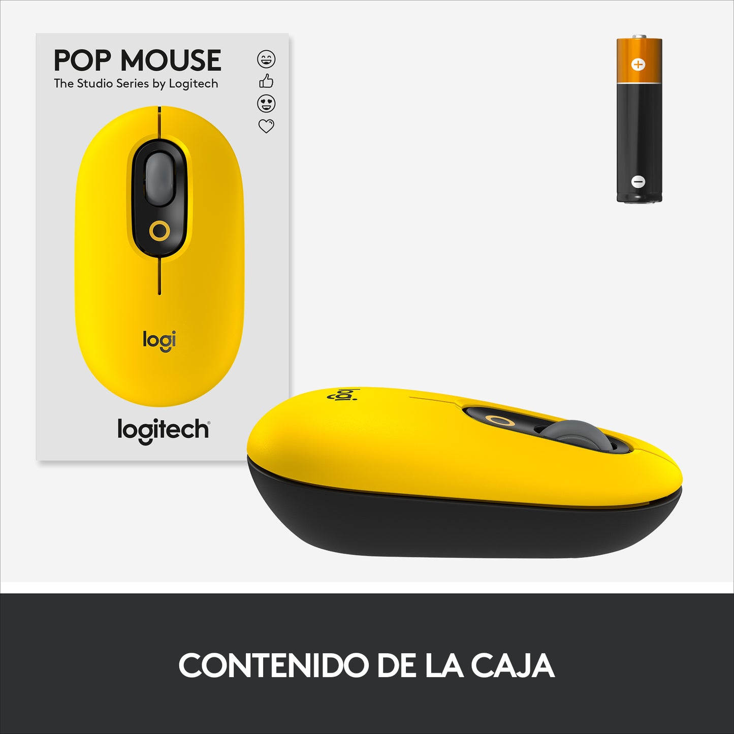 Logitech - POP Mouse ratón Oficina Ambidextro RF Wireless + Bluetooth Óptico 4000 DPI