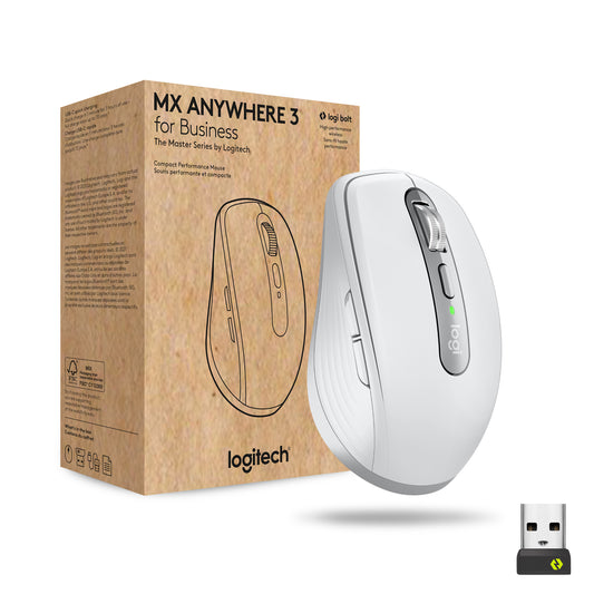 Logitech - Anywhere 3 for Business ratón Oficina mano derecha Bluetooth Laser 4000 DPI