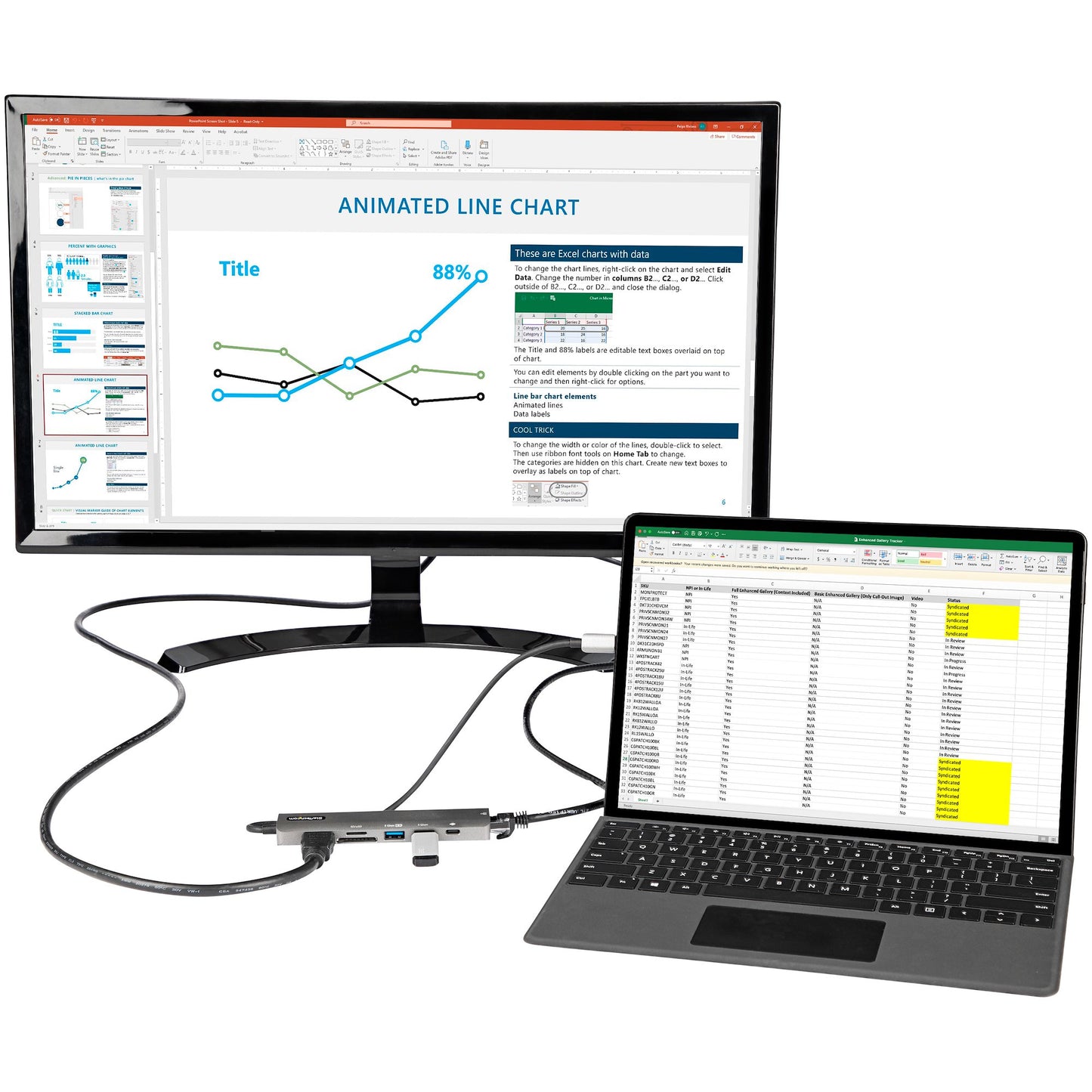 StarTech.com - Adaptador Multipuertos USB C - Docking Station USB Tipo C a HDMI 2.0 4K 60Hz - Entrega de Alimentación 100W Pass-through - SD - MicroSD - Hub USB 3.0 de 2 Puertos - GbE - con Cable 30cm