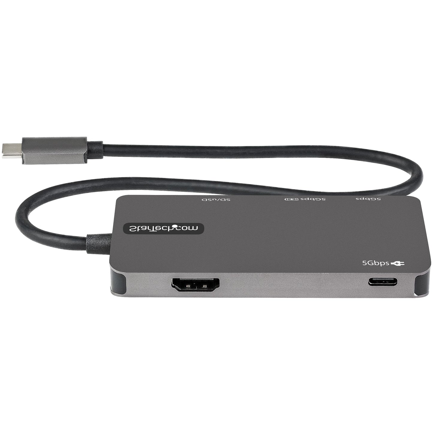 StarTech.com - Adaptador Multipuertos USB C - USB C a HDMI de 4K - 100W de Entrega de Alimentación PD - SD - MicroSD - Hub Ladrón USB 3.0 de 3 Puertos - Dock USB Tipo C - con Cable Incorporado de 30cm