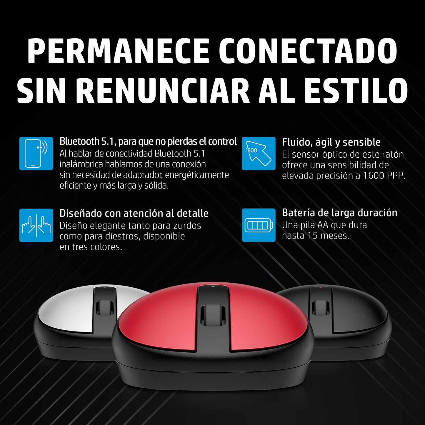 HP - Ratón Bluetooth 240 rojo