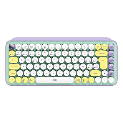 Logitech - POP Keys Wireless Mechanical Keyboard With Emoji Keys teclado Universal RF Wireless + Bluetooth QWERTY Español Color menta  Violeta  Blanco  Amarillo