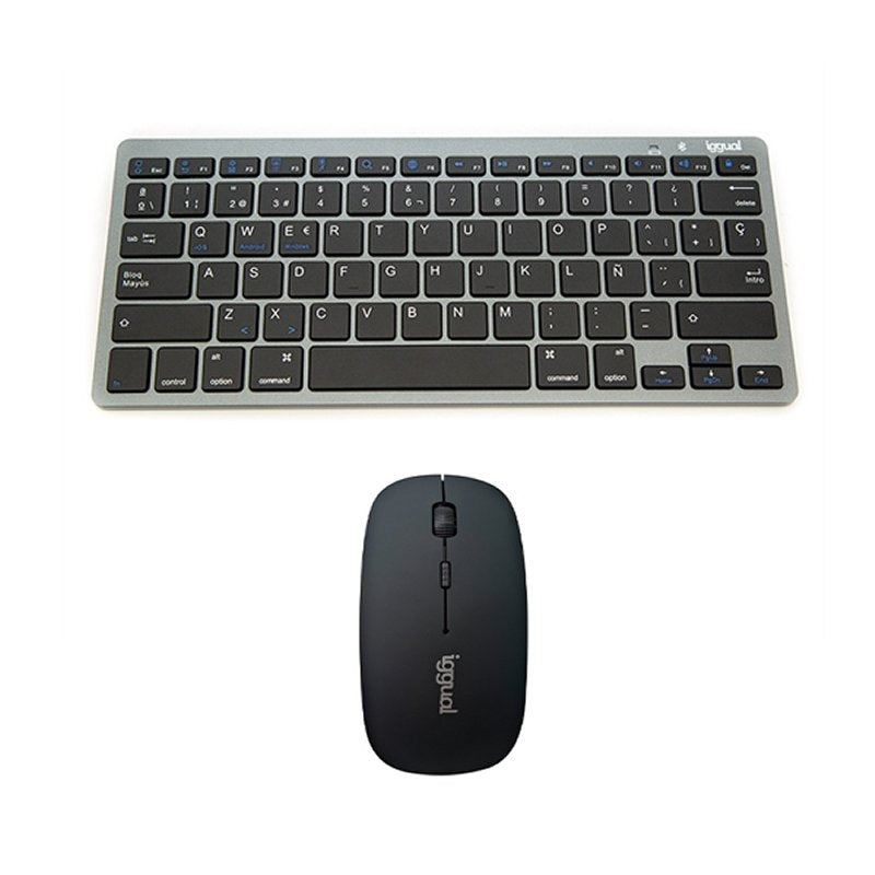 iggual - IGG316917+IGG316771 teclado Ratón incluido Bluetooth QWERTY Gris