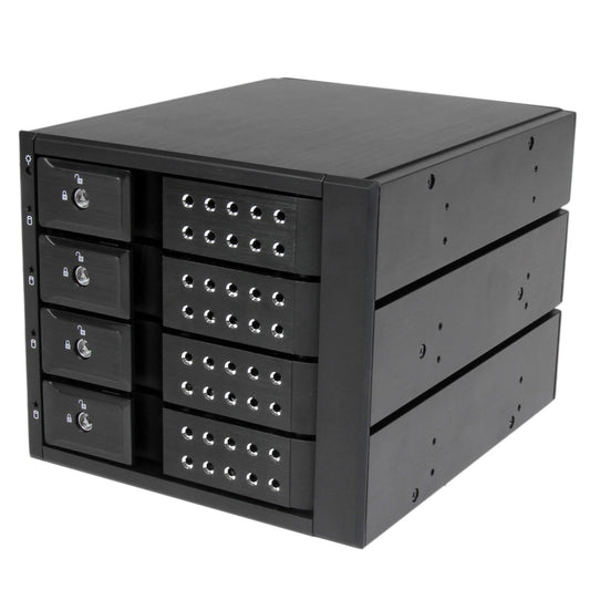 StarTech.com - Rack Móvil Backplane de 4 Bahías de Intercambio en Caliente - Rack Móvil Hot Swap sin Bandeja para Unidades de DD SSD de 3 5in SAS II/SATA III - 6 Gbps